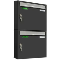 AL Briefkastensysteme Basic 2er Briefkasten RAL 7016 Anthrazit inkl.