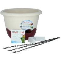 Plastia Blumenampel Mareta Ø 30 x 19,5 cm elelfenbein/weinrot