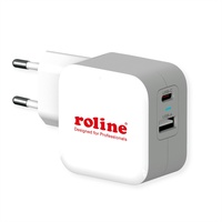 Roline USB Charger mit Euro-Stecker 2 Port (Typ-A QC3.0,