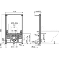 Alca Alcadrain A105/850 Montagerahmen für Bidet