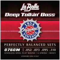 LA BELLA 760M Flat Wound Bass Strings Set 52/110