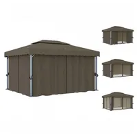 VidaXL Pavillon mit Vorhang 4 x 3 m taupe