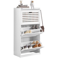 SoBuy Schuhschrank mit 3 Klappen Schuhregal Schuhkipper Schuhkommode FSR108-W