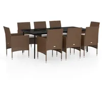 VidaXL Garten-Essgruppe 9-tlg. Braun/Schwarz