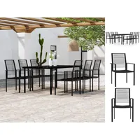 VidaXL Garten-Essgruppe 7-tlg. schwarz 3099201
