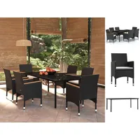 VidaXL Garten-Essgruppe 7-tlg. Schwarz