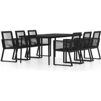 VidaXL Garten-Essgruppe 7-tlg. schwarz 3099159