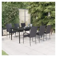 VidaXL Garten-Essgruppe 7-tlg. schwarz 3099381