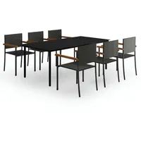 VidaXL Garten-Essgruppe 7-tlg. schwarz 3099417