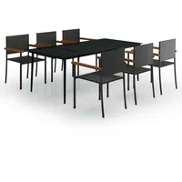 VidaXL Garten-Essgruppe 7-tlg. schwarz 3099423
