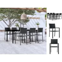 VidaXL Garten-Essgruppe 7-tlg. schwarz 3099267