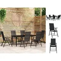 VidaXL Garten-Essgruppe 7-tlg. Schwarz