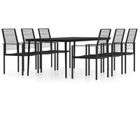 VidaXL Garten-Essgruppe 7-tlg. schwarz 3099207