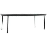 VidaXL Garten-Esstisch Schwarz 200x100x74 cm Stahl und Glas