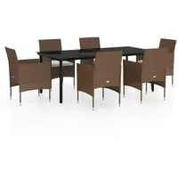 VidaXL Garten-Essgruppe 7-tlg. Braun/Schwarz