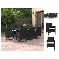VidaXL Garten-Essgruppe 9-tlg. Schwarz