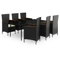 VidaXL Garten-Essgruppe 7-tlg. Schwarz