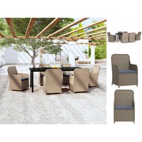 VidaXL Garten-Essgruppe 7-tlg. Braun