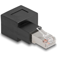 DeLock RJ-45 Stecker - RJ-45 Buchse, Cat.6A 90° nach