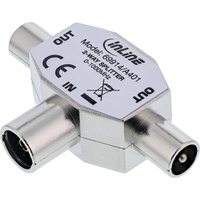 InLine Antenne T-Verteiler für TV, 1x Koax Buchse an