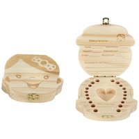 Spetebo Holz Zahndose Mädchen - Milchzahn Dose Milchzähne Box