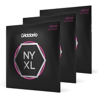 D'Addario NYXL0942-3P Nickel Wound E-Gitarrensaiten, Super Light, 9-42, 3