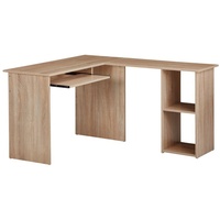KADIMA DESIGN Schreibtischkombination `Itter`: Standregal, Tastaturauszug, Melaminharz-Beschichtung. Beige, 140x120x75