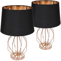 Brubaker 2er Set Tisch- oder Nachttischlampen Vintage Gitter Muster