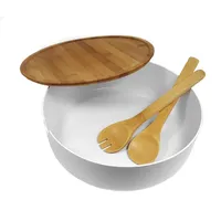 Spetebo XXL Salatschüssel inklusive Bambus Besteck 30 cm -