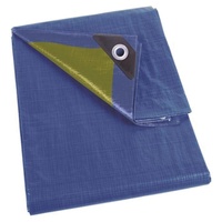 Perel Abdeckplane, Blau/Khaki stark 6 x 8 m