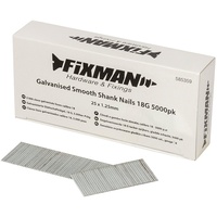 FIXMAN 585359 Galvanisierte Glattschaftnägel, 18 G, 5.000er-Pckg, 5000 Stück,