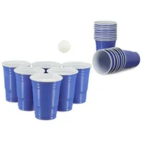 Relaxdays Plastikbecher 0,473 l Blau 200 St.