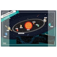 IDENA Schreibunterlage 10449, mehrfarbig, Kunststoff, Sonnensystem, 58,5 x 38,5cm