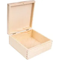 Creative Deco Quadratische Kleine Holzkiste mit Deckel | 16,2