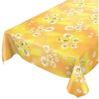 ANRO Wachstuchtischdecke Wachstuch Wachstischdecke Tischdecke Kamille Gelb Blumen Sonne