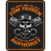 Rahmenlos Deko Blechschild für den etwas ältern Biker: Du