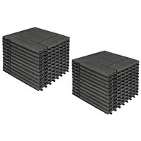 Woltu 22 Stück wpc Terrassenfliesen Holzoptik Anthrazit, Premium Fliese