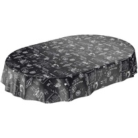 ANRO Wachstuchtischdecke Wachstuch Wachstischdecke Tischdecke abwaschbar Schwarz Bistro Retro