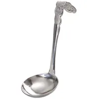 Gräwe ostfriesischer Sahnelöffel, gebogen, groß, Rosendekor