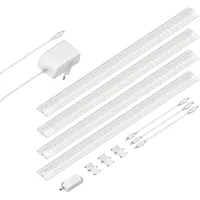 Ledscom.de LED Unterbau-Leuchte SIRIS weiß matt mit Touch-Dimmer, flach,