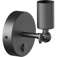 Ledscom.de Wandleuchte FETRO, Schalter, schwarz matt, rund, 1x E27