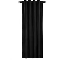Woltu Verdunklungsgardine mit Kräuselband (1 Stück) schwarz 140x245 cm