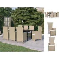 VidaXL Garten-Essgruppe 9-tlg. Beige