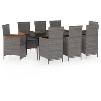VidaXL Garten-Essgruppe 9-tlg. Grau