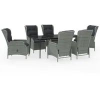 VidaXL Garten-Essgruppe 7-tlg. Hellgrau