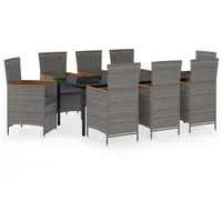 VidaXL Garten-Essgruppe 9-tlg. Grau