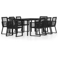 VidaXL Garten-Essgruppe 9-tlg. schwarz 3099154