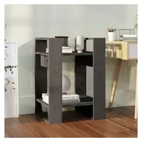 VidaXL Bücherregal/Raumteiler Grau 41x35x57 cm Massivholz Kiefer