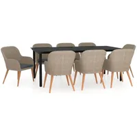 VidaXL Garten-Essgruppe 9-tlg. Braun