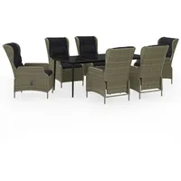 VidaXL Garten-Essgruppe 7-tlg. Braun